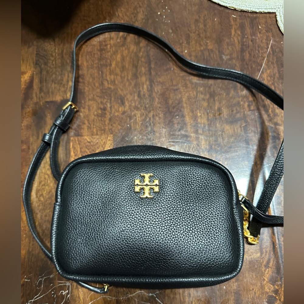 Tory Burch kira camera bag; soft pebble black leather $348 regularly